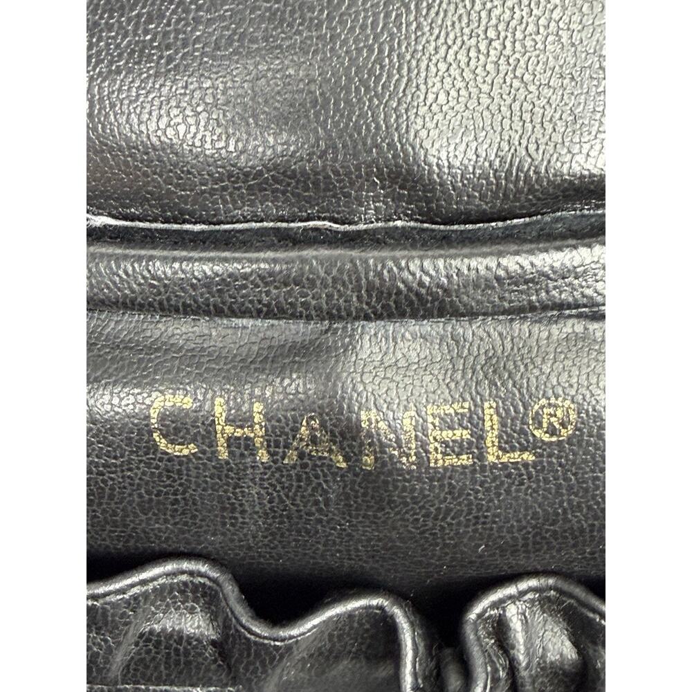 Chanel Vanity Case Vintage Black Quilted Lambskin Top Handle 1989-1991 S11 - Picture 11 of 15